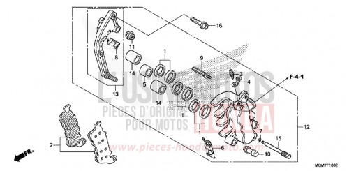 MACHOIRE DE FREIN AVANT G. (CB600FA) CB600FAD de 2013